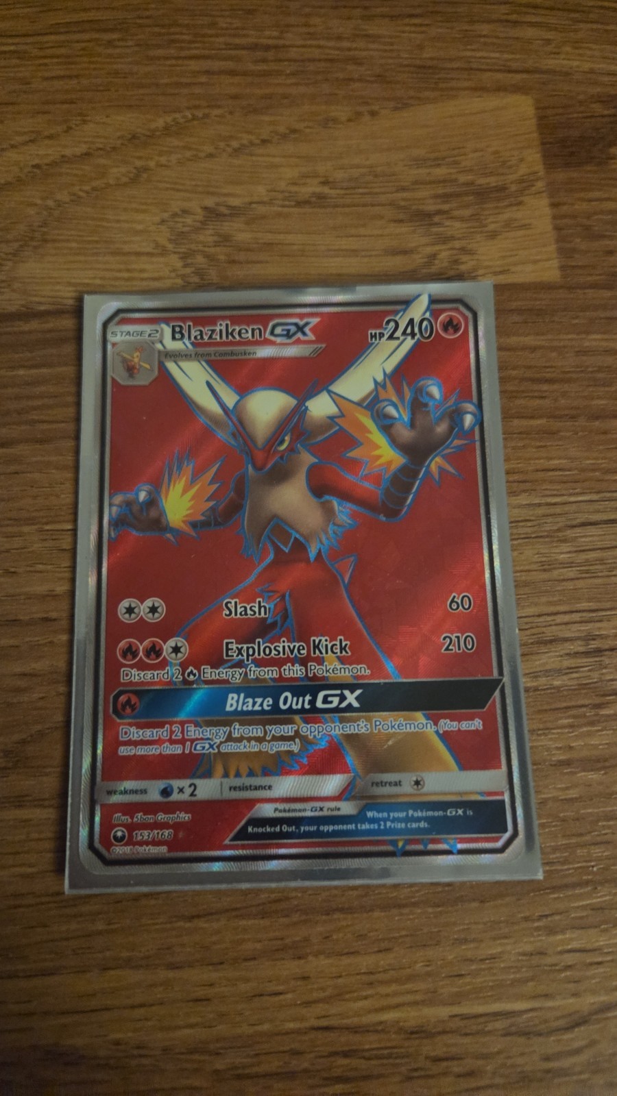 FULL ART BLAZIKEN GX 153 POKEMON SUN & MOON CELESTIAL STORM