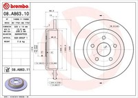 2X Brembo Bremsscheibe 08.A863.11 FüR Jeep