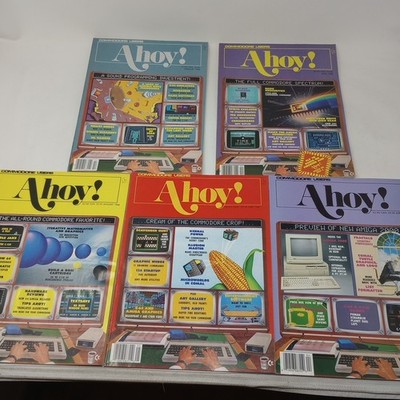 Lot Of 5 Vintage 1980's Commodore Users Ahoy! Magazines