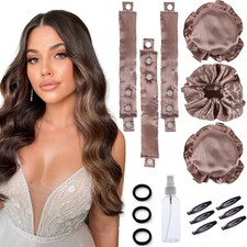 3 Sets Satin Heatless Curling Set Overnight Curls 1 Count Pack of 3 , Brown