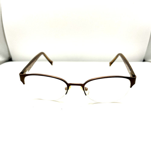 Lucky Brand Eyeglasses Coastal Half Rim Designer Frames Only Brown 49-18-135