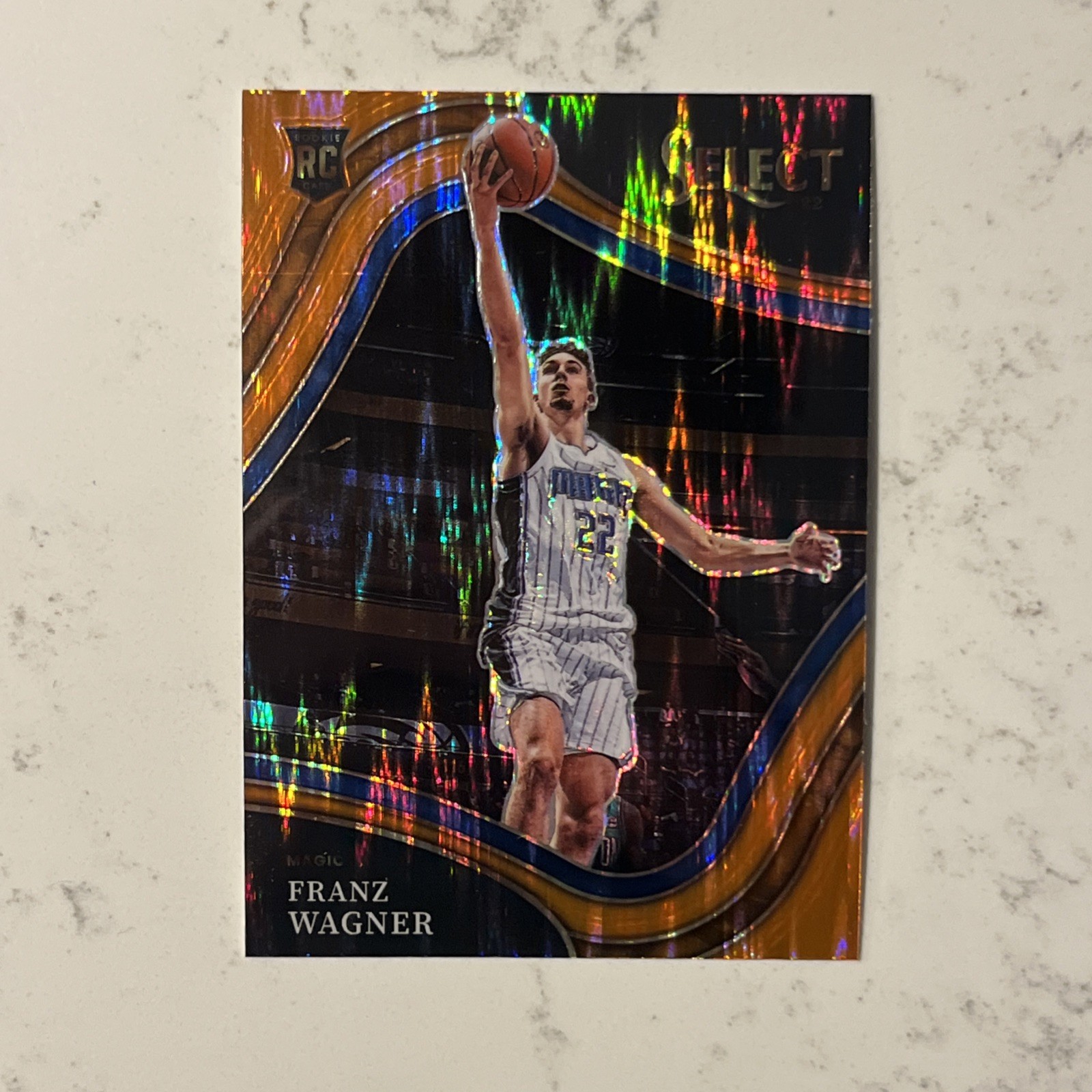 2021-22 Panini Select #282 Franz Wagner Orange Flash Prizms Magic RC COURTSIDE