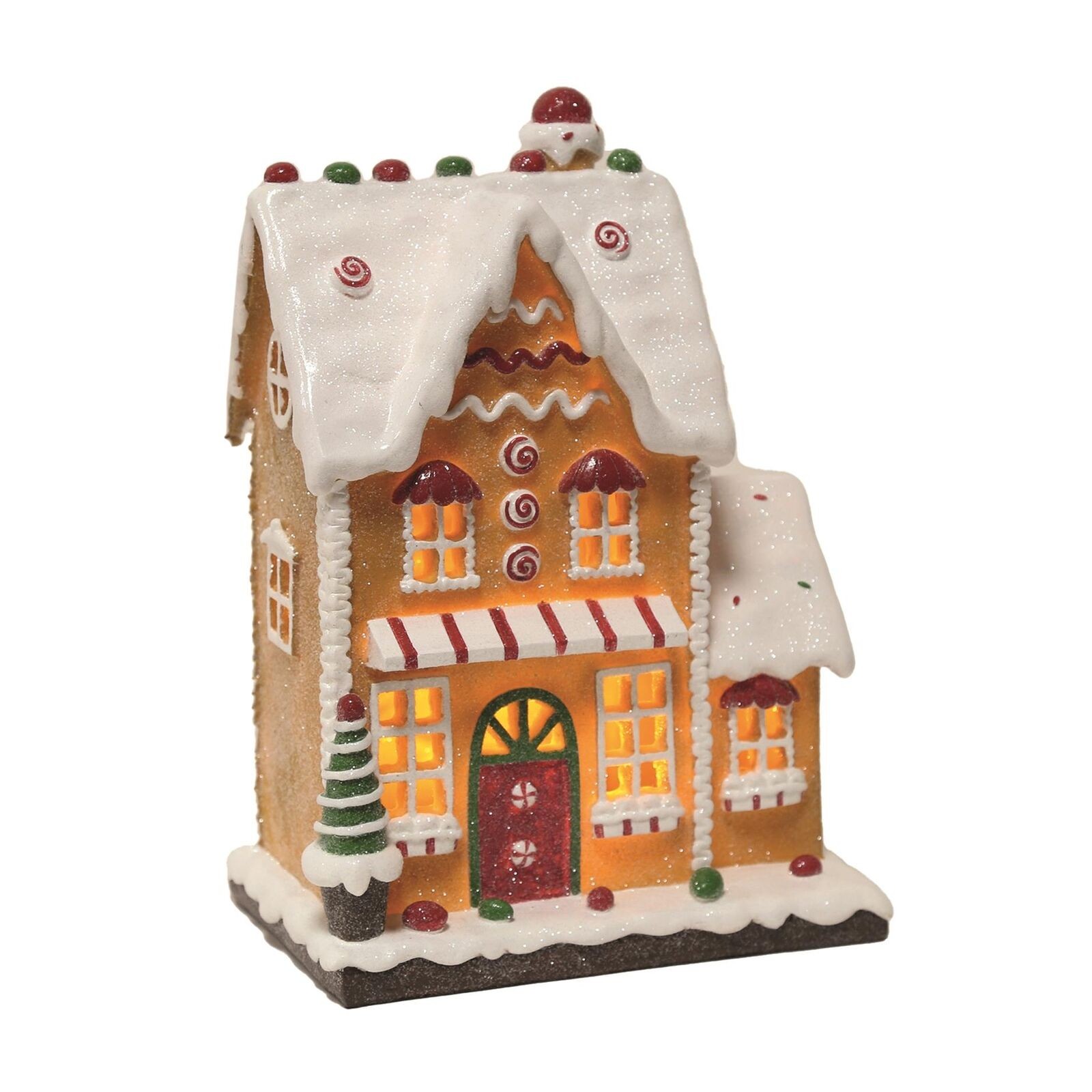 LED Light Up Gingerbread & Gum Drop Candy House Christmas Decoration 26.5cm