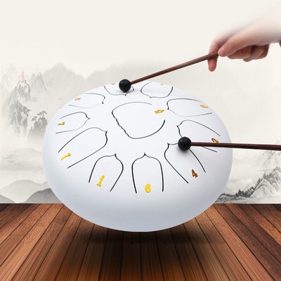 10 Inch Steel Tongue Drum 11 Notes Handpan Drum With Drum Mallet Finger Pic ULRK