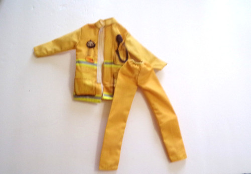 MATTEL BARBIE YELLOW FIREFIGHTER CLOTHES SET #53