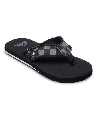 QUIKSILVER HERREN FLIP FLOPS. NEU MONKEY ABYSS KARIERT AUSGEFRANSTE CANVAS ZEHENSANDALE S26