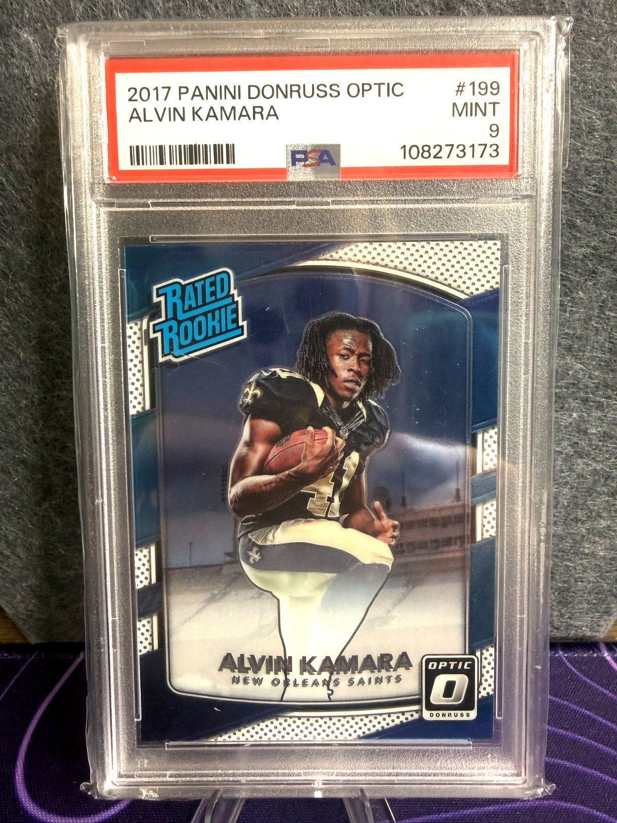 2017 Panini Donruss Optic Alvin Kamara Rated Rookie Card - #199 - PSA 9 - Mint