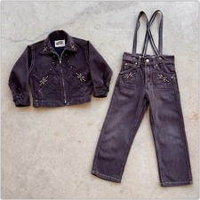 1950s Vtg FARAH OF TEXAS Boys Denim Studded Rhinestone Western Set Cowboy Kids