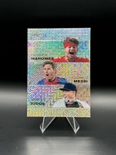 Patrick Mahomes, Lionel Messi & Aaron Judge 2025 Leaf Metal Trio Silver /10 RC