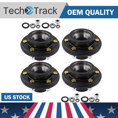 4pcs 6 on 5.5 Trailer Idler Hub Kits 6 Lug Trailer Hub for 5200-6000 lbs axle