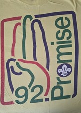 Scout  yellow t-shirt Medium, depicting 1992 "promise" initiative