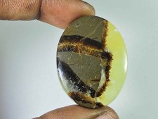 Cabochon naturel de forme ovale septarienne 30 x 38 x 05 mm pierre précieuse ...