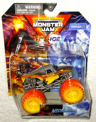 Monster Jam Fire and Ice MEGALODON - RARE SPLIT PAINT 1:64 DIECAST MONSTER TRUCK