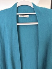 XS Teal WoolOvers Long Cardigan 100 Wool Merino Wool And Cashmere 