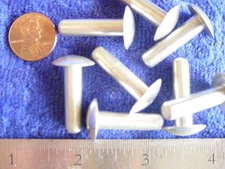 25 Solid Aluminum 1/4 X 1 SCA armor rivets LARP TRUSS cold form model tank ship