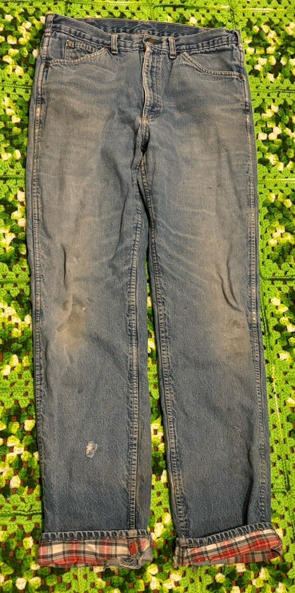 Oshkosh B'Gosh Jeans 36 Mens Flannel Lined Denim Grunge Skate Punk Rock Retro