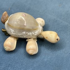 Vintage Turtle Made From Seashells 1940's Pin Brooch