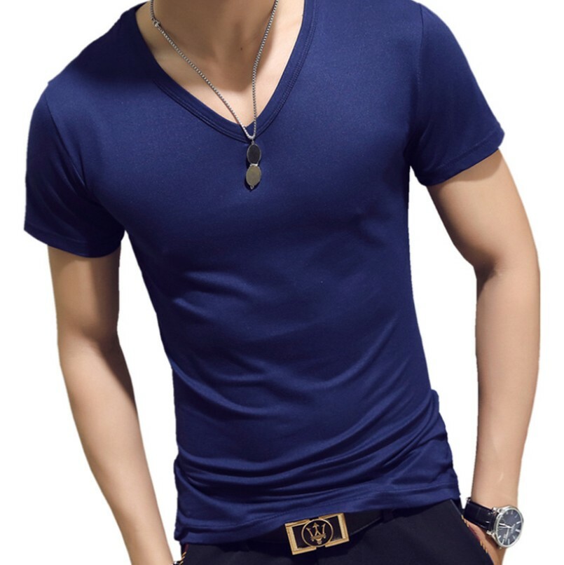 Men's Plain Blank Premium Plain T-shirt Basic Tee Short Sleeve Top ...