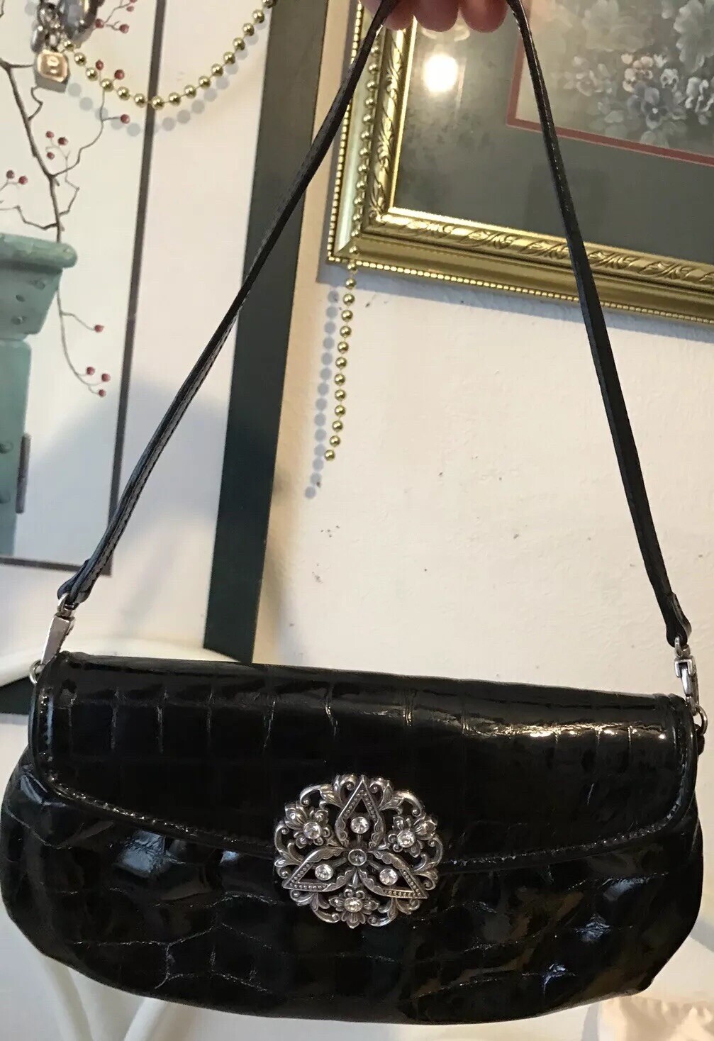 PONY Portafoglio BRIGHTON Imperatrice GIOIELLATO Argento Fiore SM ORGANIZER Polso Pochette