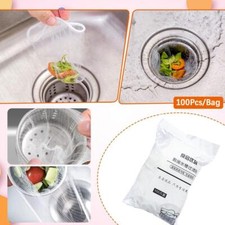 100pc Disposable Filter Screen Sink Drain Trash Strainer Garbage MeshBag Kitchen