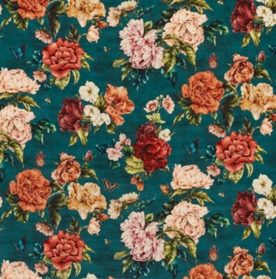 Sanderson Stoff 'SUMMER PEONY' 3,5 METER NEWBY GREEN VELVET National Trust Col