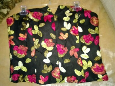 CHETTA B Black Sequined Floral Bustier Formal Prom Wedding Sz 16 Bra 34G 