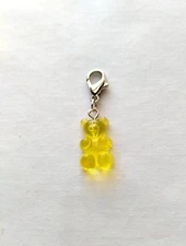 Sale Gummy Bear Dangle Charm Clip on for Bracelet Necklace Zip Pull Keychain Fob