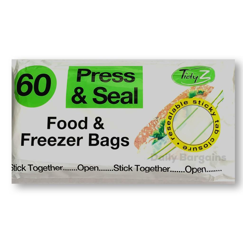 press & seal food & freezer bags
