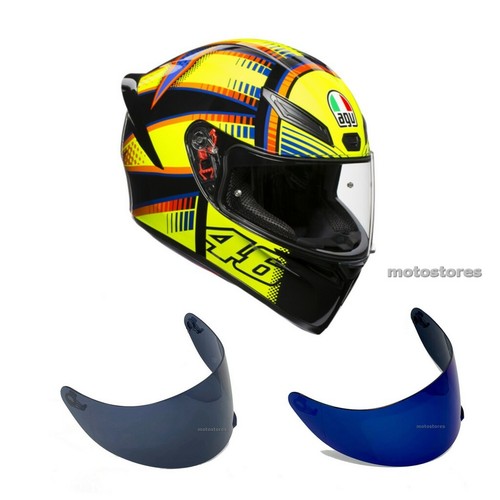 casco moto agv k1 top soleluna + visiera specchio+ visiera fume' +  trasparente | eBay