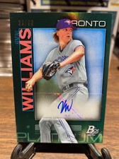 2020 Bowman Platinum Kendall Williams Prospect Auto Green Parallel /99 Blue Jays