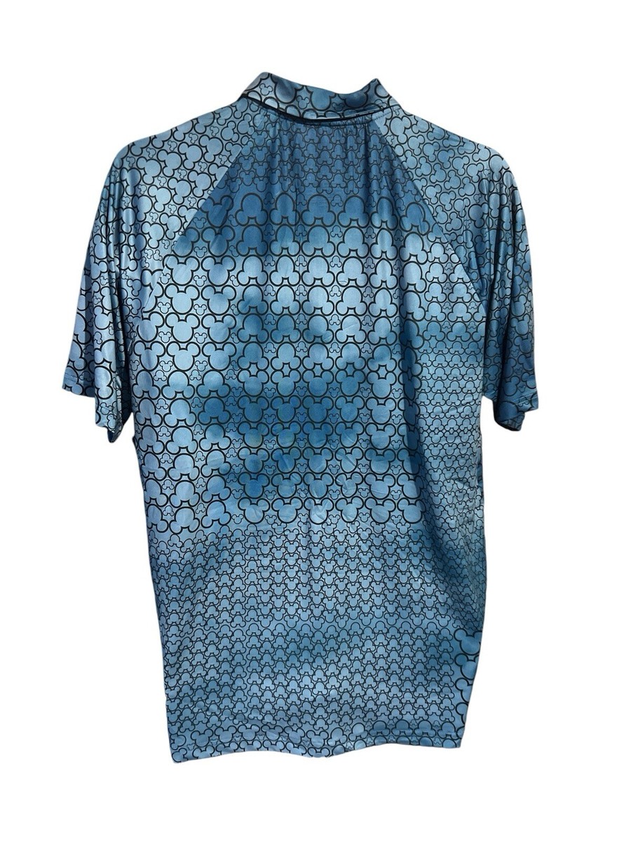 Run Disney Polo Shirt Adult Blue Mickey Mouse Run Disney All Over