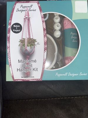 Pepperell Designer Series Macrame Plant Hanger Kit-Pink