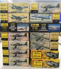 HELLER 1/72 SCALE AIRPLANE MODEL KITS  - FREE...