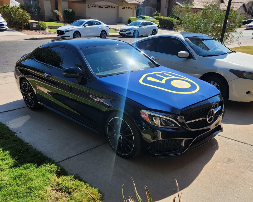 Milwaukee Brewers Auto Hood Cover Sports Hood Flags MLB Flags