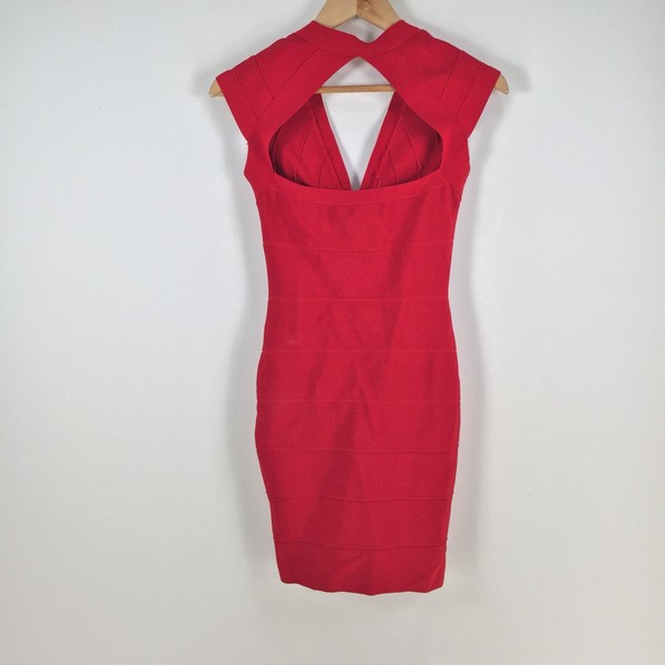 Unbranded womens bodycon dress size XS red sleeveless mini stretch 058830