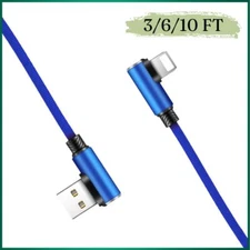 Heavy Duty 90 Degree USB Fast Charging Cable For iPhone 14 13 12 11 Charger Cord