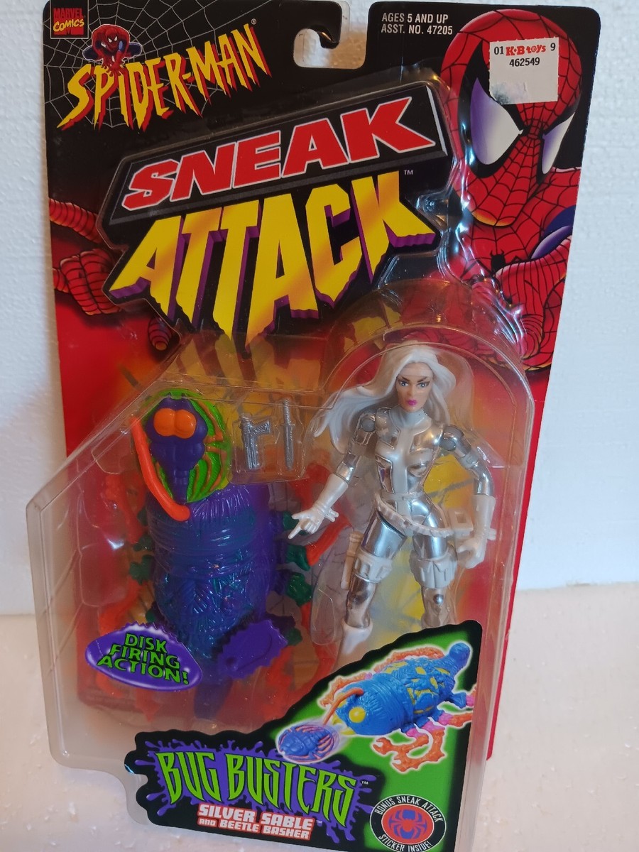 Marvel Spider-Man Sneak Attack Silver Sable Action Figure Bug Busters