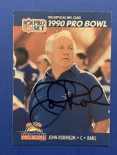 JOHN ROBINSON (Dec) (CF HOF) Signed 1990 Pro Set #426 Rams USC Autograph Auto