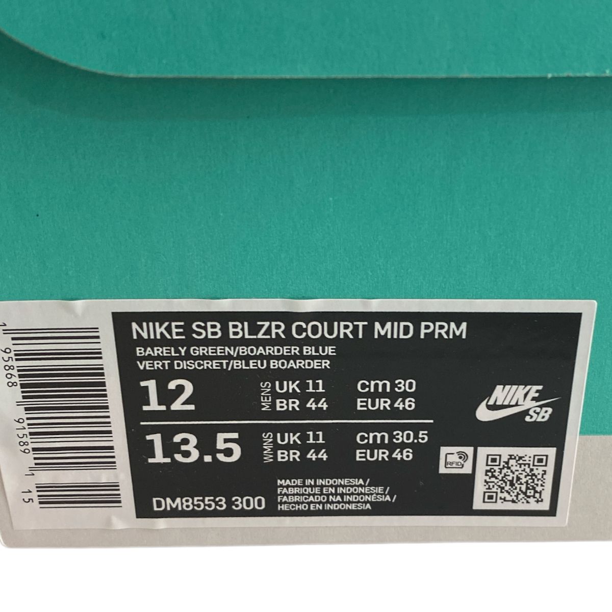 NWT Nike SB Blazer Court Mid Premium Size 12 Green Blue DM8553-300 Nike SB Blazer Court Mid PRM Green Blue Men | Mercari main image 3