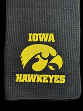 Iowa Hawkeyes 2 Sides Golf Towel / 8in x 16in 39k Stitches 