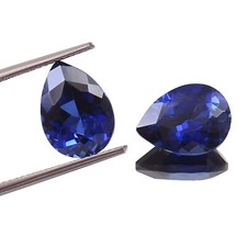 AAA Natural Flawless Ceylon Blue Sapphire Pear Loose Gemstone Cut Pair 11x9 MM
