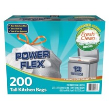 200 Power Flex Tall Kitchen Drawstring Trash Bags