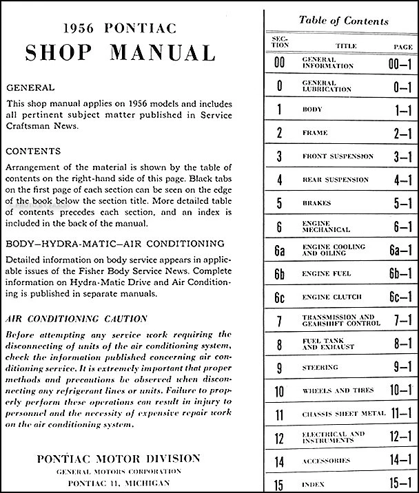 Pontiac 1956 manual de taller de reparación 56 Chieftain and Star Chief incluye cableado Foto 2 de 2