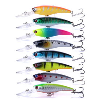 8 Esche Da Pesca Minnow Crankbait 10.5 Cm/18 G - Per Bass, Trota, Luccio, Acqua Dolce/salata