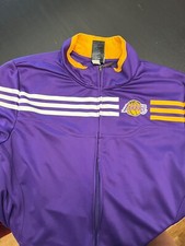 Adidas Los Angeles Lakers NBA Embroidered Track Jacket Size XLarge Purple White
