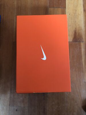 nike orange empty sneaker box 13.5” x 9” x 5” with nike logo 
