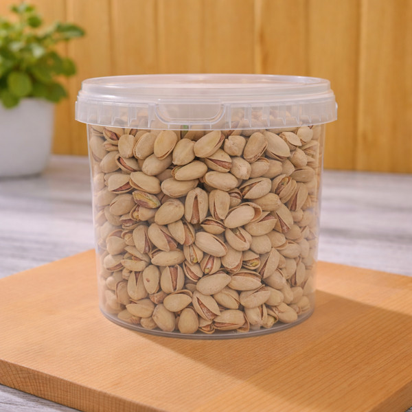 Cubo 500g - Pistachos tostados salados, tamaño 21/25, premium, crujiente y fresco