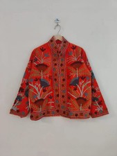 Uzbek Outerwear Handmade Suzani Velvet Jacket Hand Embroidery Boho Chic Coat