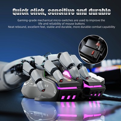 G6 RGB 12-Key Mechanical Mouse Wired Gaming Mosue Ergonomic Design 10-key Macro