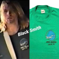 SCREEN STARS Nirvana John Denver Tour 82 Vintage T Shirt L Green